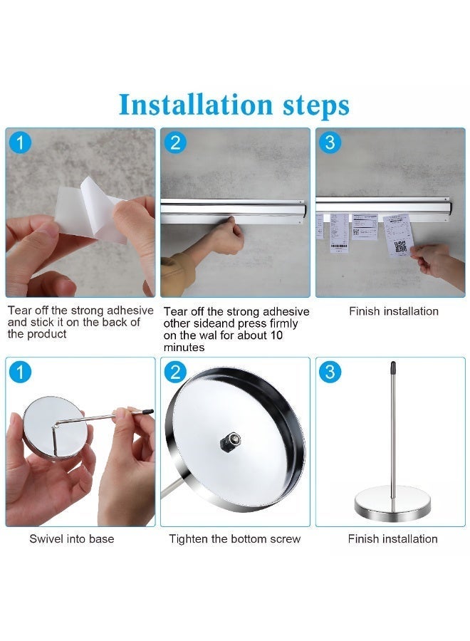 طقم حامل فواتير للمطاعم – 2 مسار سحب بطول 30 سم و 2 سبايك فواتير بارتفاع 14 سم | حامل طلبات مطاعم، منظم فواتير، مجرى فواتير للمطبخ والمقاهي والفنادق - Image 4